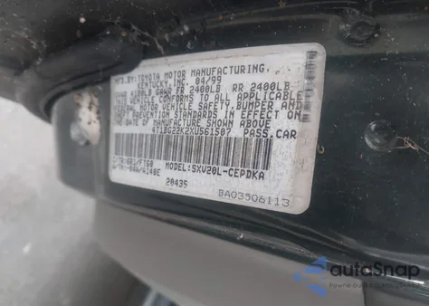 1999 Toyota Camry Ce из США, поврежденный, VIN 4T1BG22K2XU561507